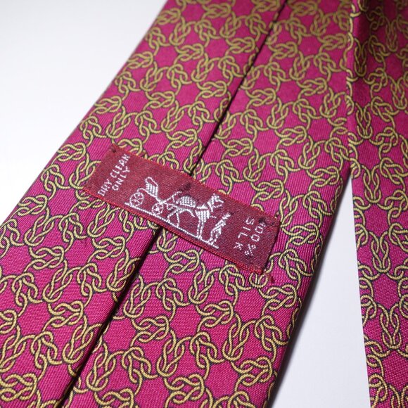 Hermes Paris Equestrian 100% Silk Tie Made In France - Picture 5 of 8